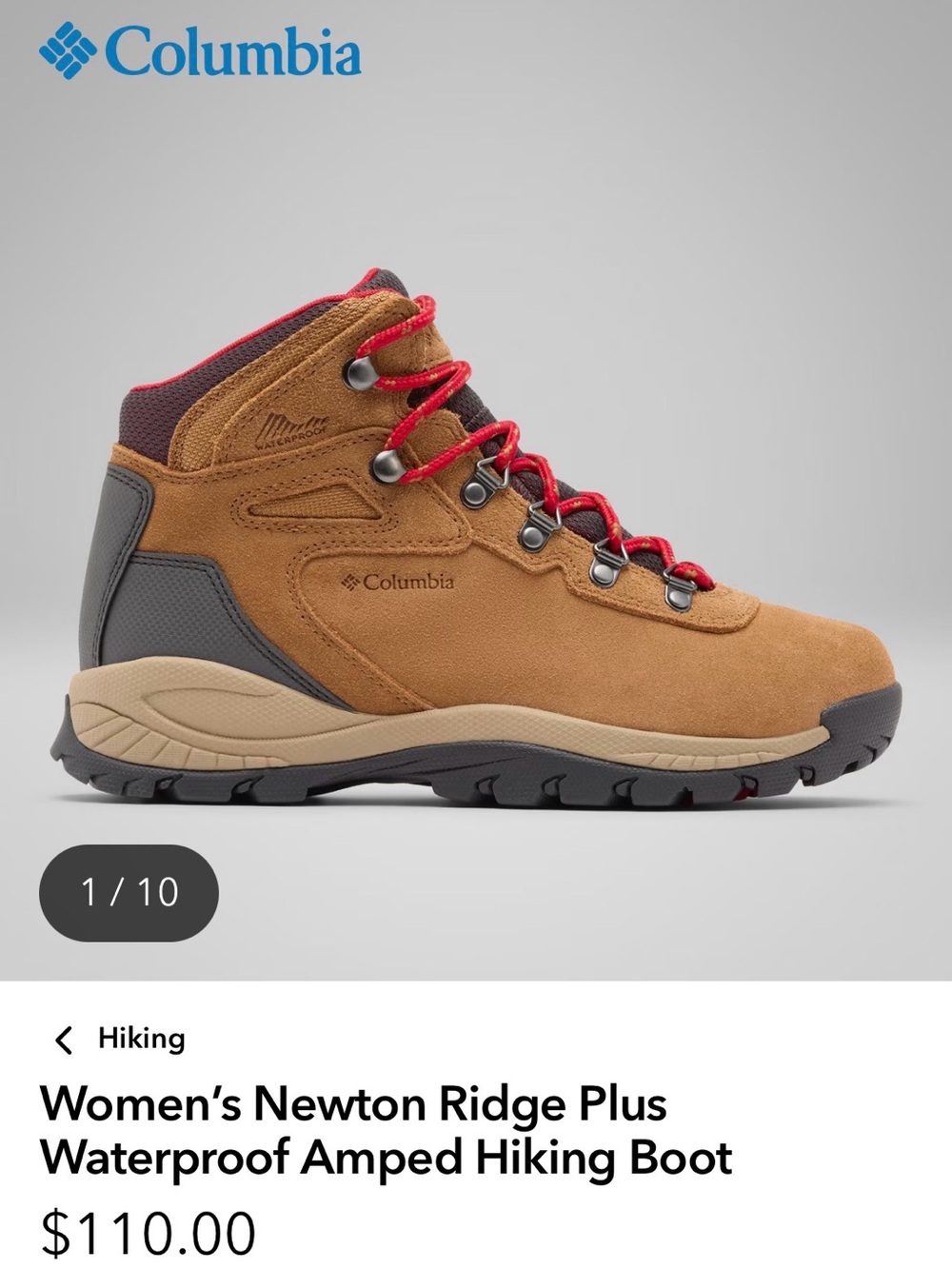 Columbia Brown Suede Hiking boots with Red Laces - Picture 6 of 7